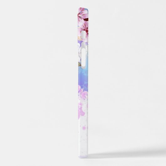 Roze Sakura op het schilderen Achtergrond iPhone Hoesje (Linkerkant)