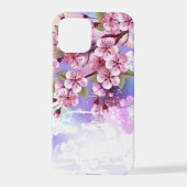 Roze Sakura op het schilderen Achtergrond iPhone Hoesje (Achterkant)