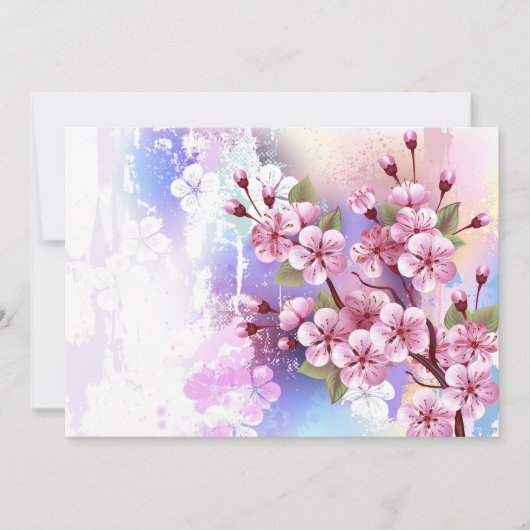 Roze Sakura op het schilderen Achtergrond Kaart (Voorkant)