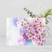 Roze Sakura op het schilderen Achtergrond Kaart (Staand voorkant)