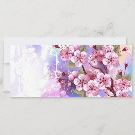 Roze Sakura op het schilderen Achtergrond Kaart
