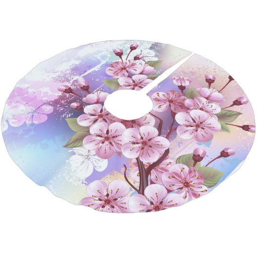 Roze Sakura op het schilderen Achtergrond Kerstboom Rok (Gekanteld)