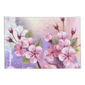 Roze Sakura op het schilderen Achtergrond Kussensloop (Achterkant-Rechts)