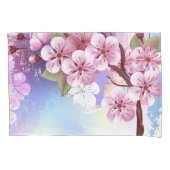 Roze Sakura op het schilderen Achtergrond Kussensloop (Voorkant-Links)