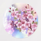 Roze Sakura op het schilderen Achtergrond Labels (Design 2)