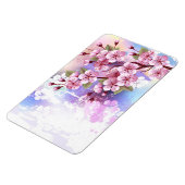 Roze Sakura op het schilderen Achtergrond Magneet (Linkerzijde)
