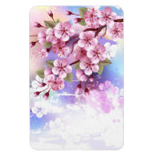 Roze Sakura op het schilderen Achtergrond Magneet (Verticaal)
