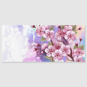 Roze Sakura op het schilderen Achtergrond Magnetische Uitnodiging