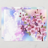 Roze Sakura op het schilderen Achtergrond Menu (Voorkant / Achterkant)