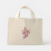 Roze Sakura op het schilderen Achtergrond Mini Tote Bag (Achterkant)