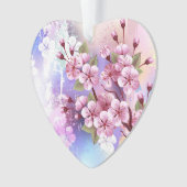 Roze Sakura op het schilderen Achtergrond Ornament (voorkant)