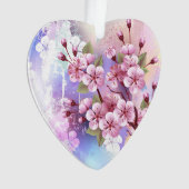 Roze Sakura op het schilderen Achtergrond Ornament (voorkant)