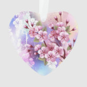 Roze Sakura op het schilderen Achtergrond Ornament (achterkant)