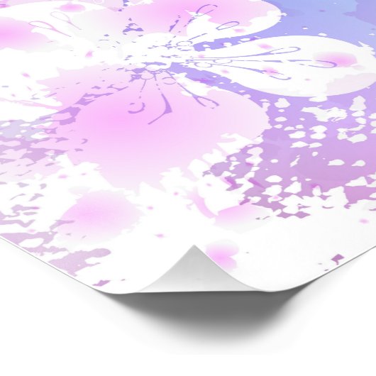 Roze Sakura op het schilderen Achtergrond Perfect Poster (Hoek)