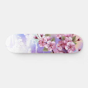 Roze Sakura op het schilderen Achtergrond Persoonlijk Skateboard
