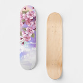 Roze Sakura op het schilderen Achtergrond Persoonlijk Skateboard (Voorkant)