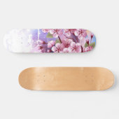 Roze Sakura op het schilderen Achtergrond Persoonlijk Skateboard (Horizontaal)