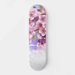 Roze Sakura op het schilderen Achtergrond Persoonlijk Skateboard