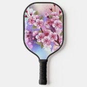 Roze Sakura op het schilderen Achtergrond Pickleball Paddle (Achterkant)