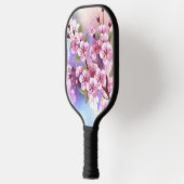 Roze Sakura op het schilderen Achtergrond Pickleball Paddle (Links)