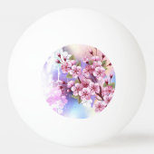 Roze Sakura op het schilderen Achtergrond Pingpongbal (Achterkant)