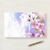 Roze Sakura op het schilderen Achtergrond Post-it® Notes (Op bureau)