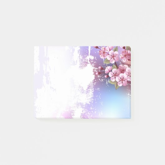 Roze Sakura op het schilderen Achtergrond Post-it® Notes (Voorkant)