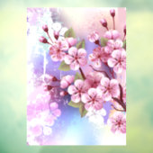 Roze Sakura op het schilderen Achtergrond Raamsticker (Vel 3)