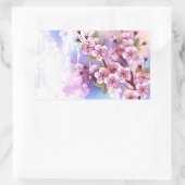 Roze Sakura op het schilderen Achtergrond Rechthoekige Sticker (Tas)