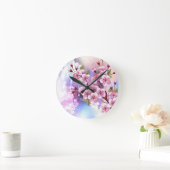 Roze Sakura op het schilderen Achtergrond Ronde Klok (Huis)