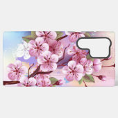 Roze Sakura op het schilderen Achtergrond Samsung Galaxy Hoesje (Achterkant horizontaal)
