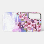 Roze Sakura op het schilderen Achtergrond Samsung Galaxy Hoesje (Achterkant horizontaal)