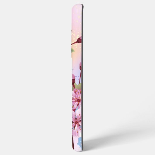 Roze Sakura op het schilderen Achtergrond Samsung Galaxy Hoesje (Linkerkant)