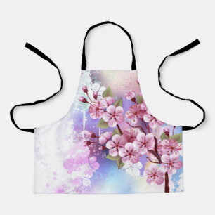 Roze Sakura op het schilderen Achtergrond Schort