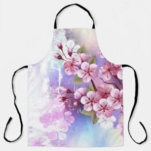 Roze Sakura op het schilderen Achtergrond Schort