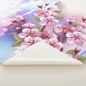 Roze Sakura op het schilderen Achtergrond Sherpa Deken (3/4)
