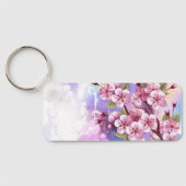 Roze Sakura op het schilderen Achtergrond Sleutelhanger (Achterkant)