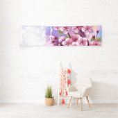 Roze Sakura op het schilderen Achtergrond Spandoek (Insitu)