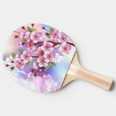 Roze Sakura op het schilderen Achtergrond Tafeltennisbatje (Zijkant)