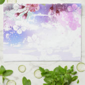 Roze Sakura op het schilderen Achtergrond Theedoek (Gevouwen)