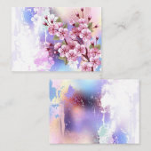 Roze Sakura op het schilderen Achtergrond Visitekaartje (Voorkant / Achterkant)
