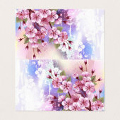 Roze Sakura op het schilderen Achtergrond Visitekaartje (Buitenkant ongevouwen)