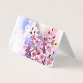Roze Sakura op het schilderen Achtergrond Visitekaartje (Achterkant)