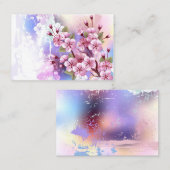 Roze Sakura op het schilderen Achtergrond Visitekaartje (Voorkant / Achterkant)