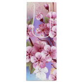 Roze Sakura op het schilderen Achtergrond Wijn Cadeautas (Voorkant)