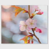 Roze Sakura tegen de grijze achtergrond Cadeaupapier (Vlak)