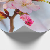 Roze Sakura tegen de grijze achtergrond Cadeaupapier (Hoek)