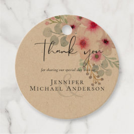 Roze salie bloemige trouwcadeautjes bedankkaartjes bedankjes labels