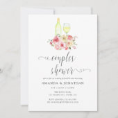 Roze & Salie Bloemstuk Bruidspaar Wijnproeverij Kaart (Voorkant)