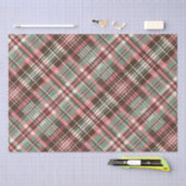 Roze, Salie & Chocolade Plaid Tissuepapier (Craft)